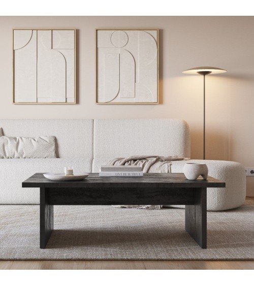 Tavolino rettangolare Loana colore nero 120x70x40 cm.
