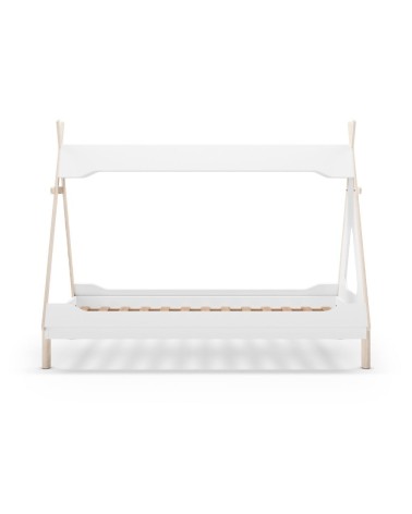 Letto a capanna Nora in legno massiccio colore bianco