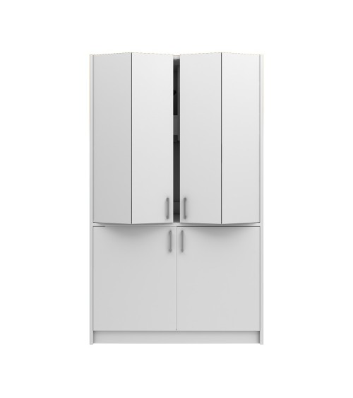 Cucina monoblocco Fold Evolution struttura e ante a libro bianco