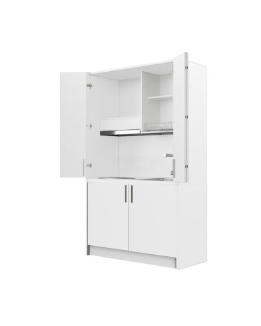 Cucina monoblocco Fold Evolution struttura e ante a libro bianco