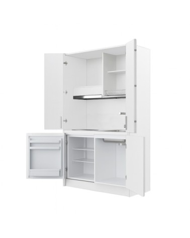 Cucina monoblocco Fold Evolution struttura e ante a libro bianco