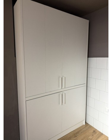Cucina monoblocco Fold Evolution struttura e ante a libro bianco