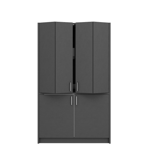 Cucina monoblocco Fold Evolution struttura e ante a libro antracite