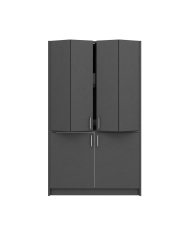 Cucina monoblocco Fold Evolution struttura e ante a libro antracite