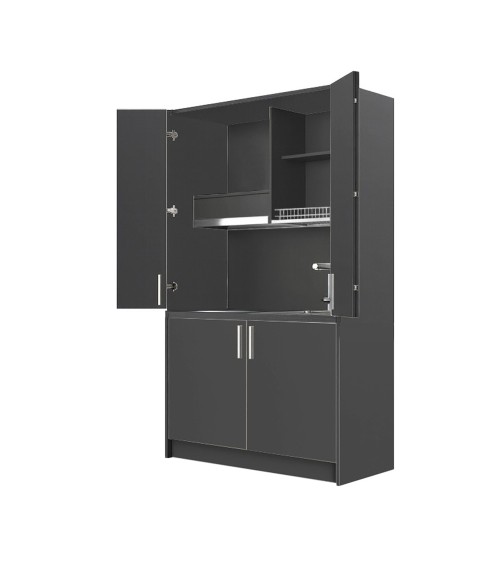 Cucina monoblocco Fold Evolution struttura e ante a libro antracite