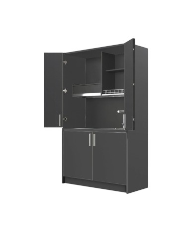 Cucina monoblocco Fold Evolution struttura e ante a libro antracite