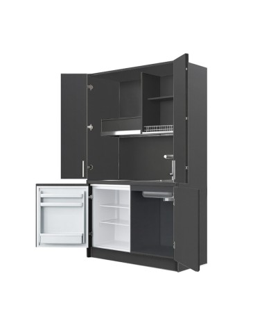 Cucina monoblocco Fold Evolution struttura e ante a libro antracite