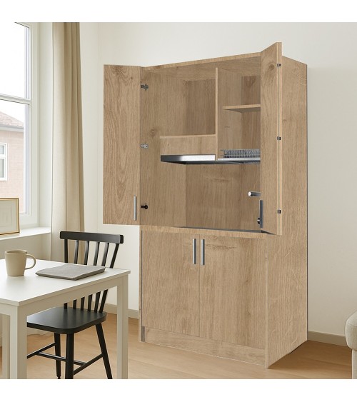 Cucina monoblocco Fold Evolution struttura e ante a libro rovere