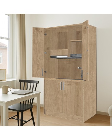 Cucina monoblocco Fold Evolution struttura e ante a libro rovere
