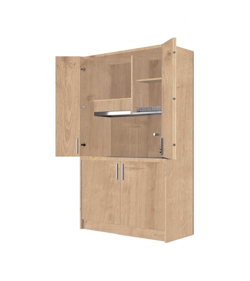 Cucina monoblocco Fold Evolution struttura e ante a libro rovere
