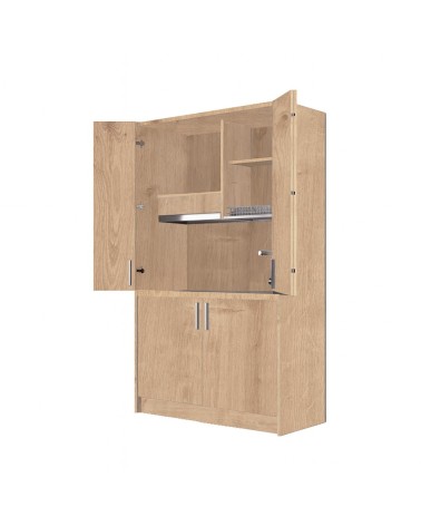 Cucina monoblocco Fold Evolution struttura e ante a libro rovere