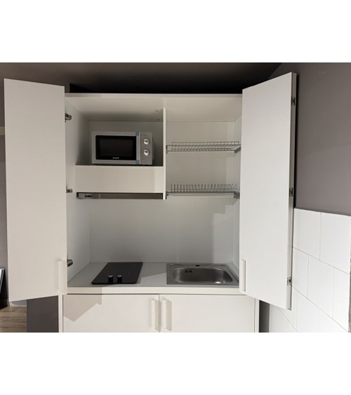 Cucina monoblocco Fold Evolution struttura e ante a libro rovere