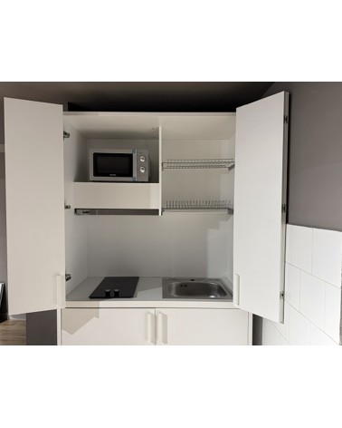 Cucina monoblocco Fold Evolution struttura e ante a libro rovere