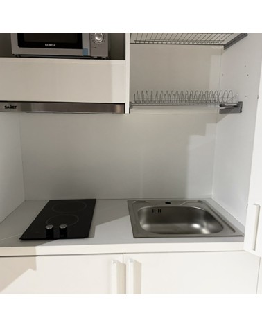 Cucina monoblocco Fold Evolution struttura e ante a libro rovere