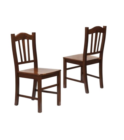 Sedia in legno con seduta in massello Silvana set 2 pezzi
