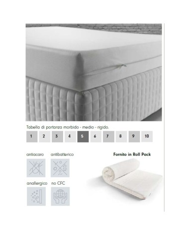 Materasso matrimoniale Gravity antibatterico sfoderabile 160x190xH15 cm