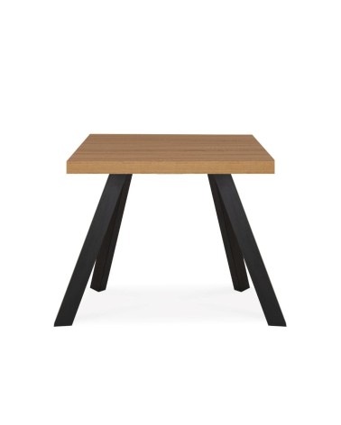 Tavolo fisso Marburg 80x80 con piano teak e struttura in acciaio antracite
