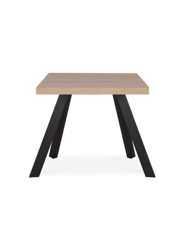 Tavolo fisso Marburg 80x80 con piano rovere e struttura in acciaio antracite