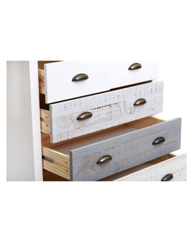 Comò Romantica con 3 cassettoni e 2 cassettini in legno massiccio multicolor