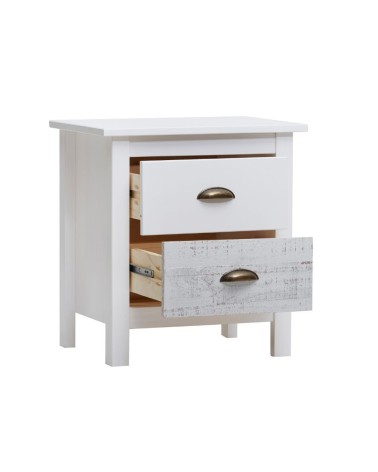 Comodino Romantica 2 cassetti in legno massiccio multicolor