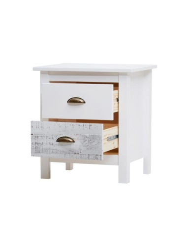 Comodino Romantica 2 cassetti in legno massiccio multicolor