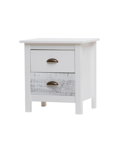 Comodino Romantica 2 cassetti in legno massiccio multicolor