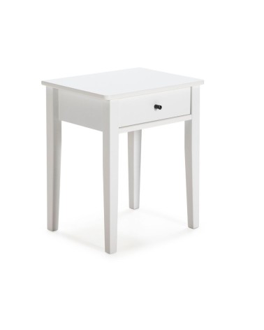 Comodino Bart in legno massiccio 1 cassetto colore bianco