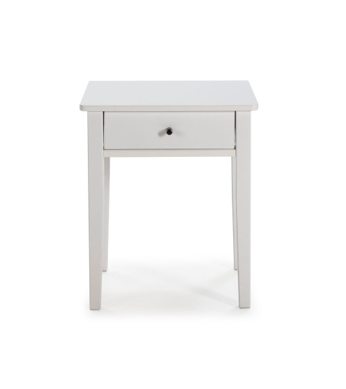 Comodino Bart in legno massiccio 1 cassetto colore bianco
