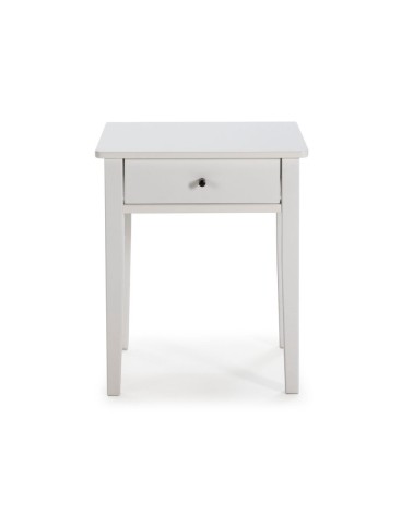 Comodino Bart in legno massiccio 1 cassetto colore bianco
