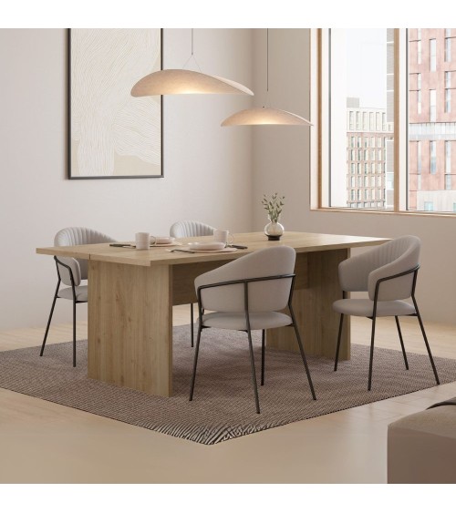 Tavolo rettangolare fisso Loana in rovere cadiz 200x100x75 H cm.