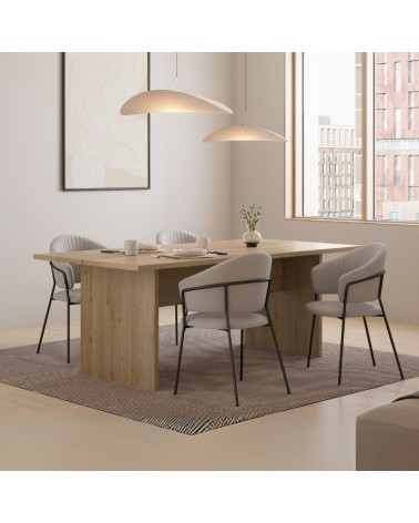 Tavolo rettangolare fisso Loana in rovere cadiz 200x100x75 H cm.