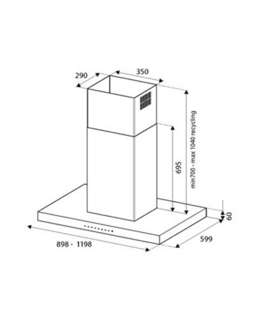 Cappa ad isola Bertazzoni KTI120PRO1XA 120 cm. un motore a tre velocità inox classe A