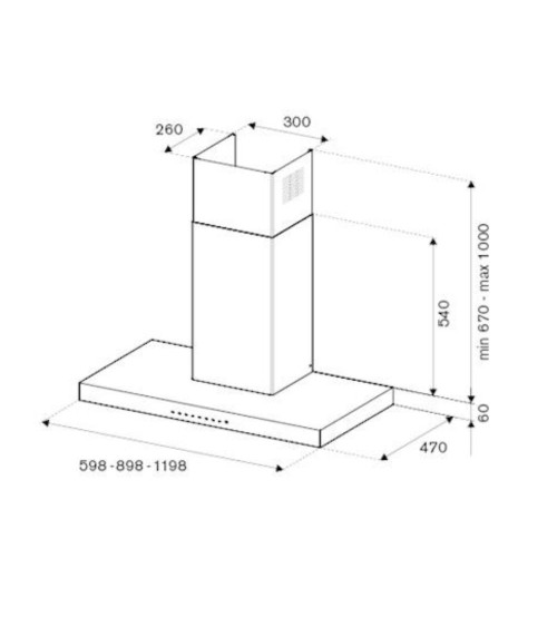 Cappa parete Bertazzoni KT90MAS1NEB da 90 cm. nero opaco classe B
