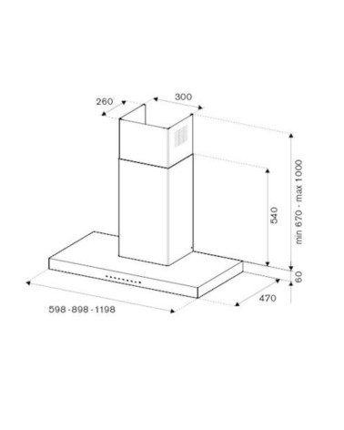 Cappa parete Bertazzoni KT90MAS1NEB da 90 cm. nero opaco classe B