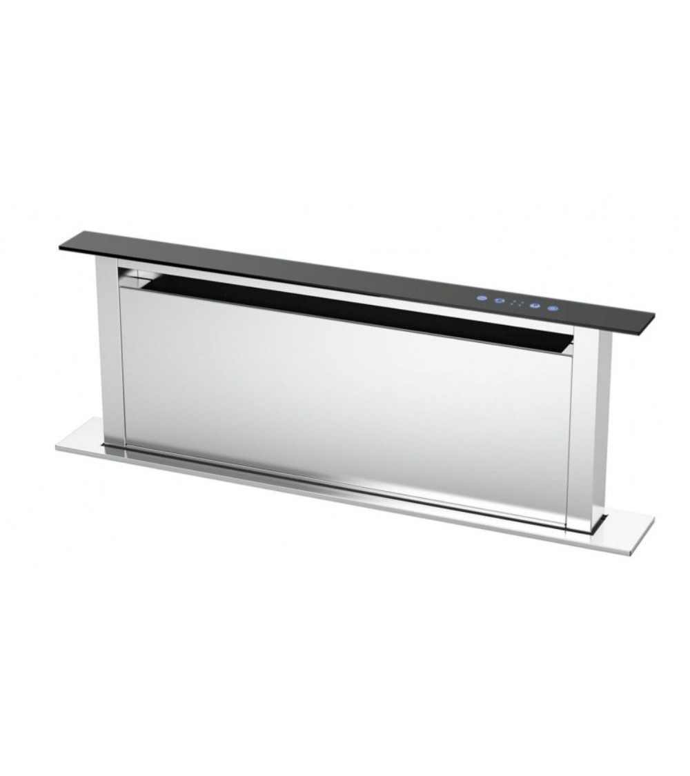 Cappa aspirante down draft Bertazzoni KDD90XA da 90 cm. 1 motore acciaio inox e vetro nero classe A