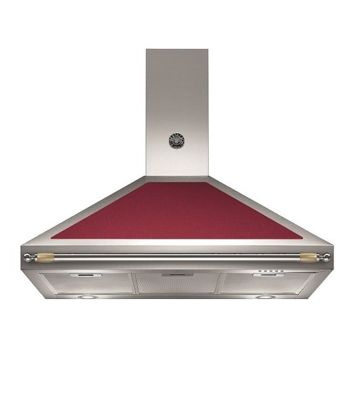 Cappa camino Bertazzoni K100HERVIA da 100 cm. colore inox e rosso