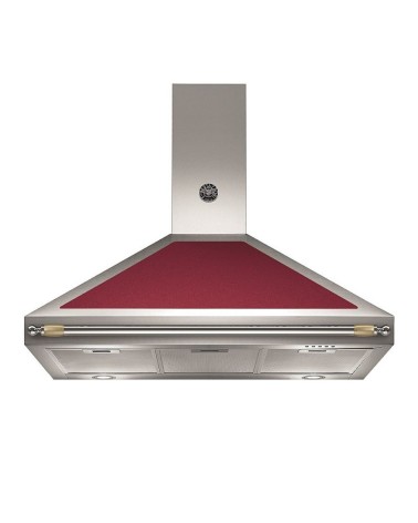 Cappa camino Bertazzoni K100HERVIA da 100 cm. colore inox e rosso