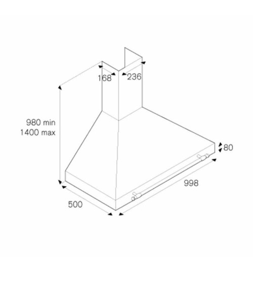 Cappa camino Bertazzoni K100HERVIA da 100 cm. colore inox e rosso