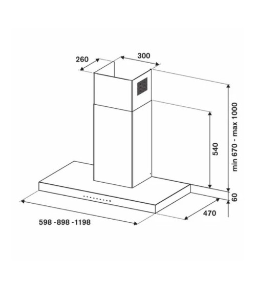 Cappa da parete Bertazzoni KT90PRO1XA 90 cm 1 motore 3 velocità inox classe A+