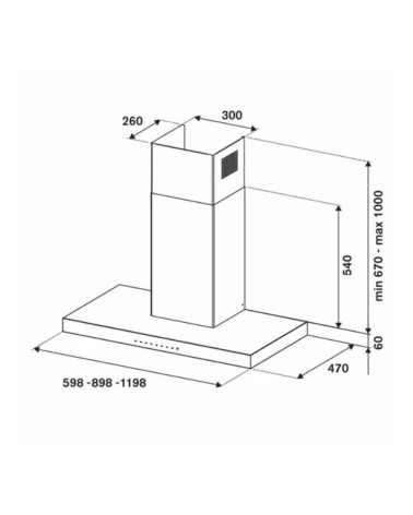 Cappa da parete Bertazzoni KT90PRO1XA 90 cm 1 motore 3 velocità inox classe A+