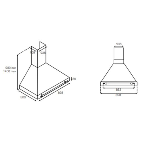 Cappa camino Bertazzoni K90HERCRA 90 cm inox e crema classe A