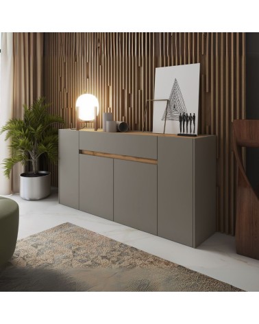 Madia Nordik 4 ante e 1 cassetto in colore congo e rovere wotan