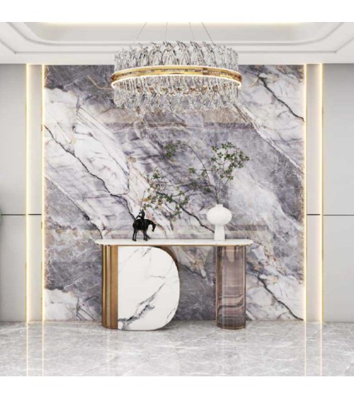 Pannello decorativo 1220x3000x5 mm. colore effetto marmo arabesque grigio lucido