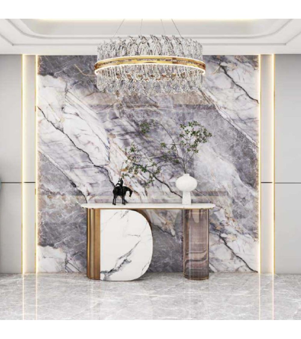 Pannello decorativo 1220x3000x5 mm. colore effetto marmo arabesque grigio lucido