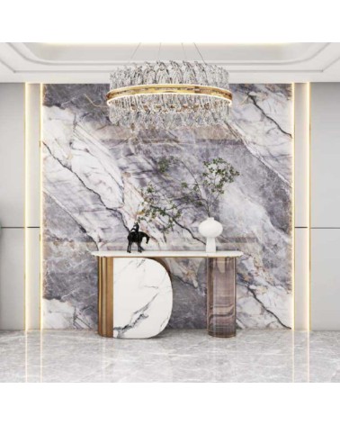 Pannello decorativo 1220x3000x5 mm. colore effetto marmo arabesque grigio lucido