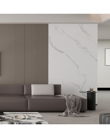 Pannello decorativo 1220x3000x5 mm. colore effetto marmo bianco lucido