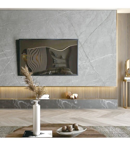 Pannello decorativo 1220x3000x5 mm. colore effetto marmo grigio opaco