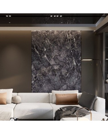Pannello decorativo 1220x3000x5 mm. colore effetto marmo nero lucido