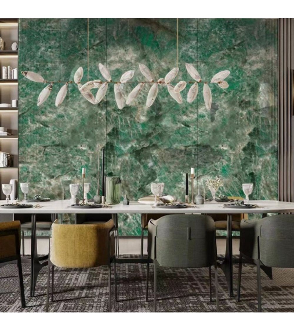 Pannello decorativo 1220x3000x5 mm. colore effetto marmo verde lucido