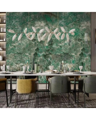 Pannello decorativo 1220x3000x5 mm. colore effetto marmo verde lucido